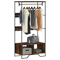 vidaXL Garderob rökfärgad ek 90x50x180 cm konstruerat trä