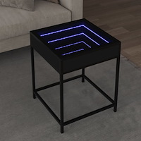 vidaXL Soffbord med Infinity LEDs svart 40x40x51 cm