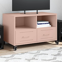 vidaXL Tv-bänk rosa 68x39x43,5 cm stål