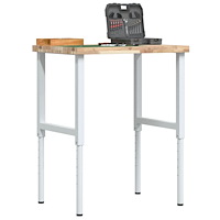 vidaXL Arbetsbänk 80x60x(73-99,5) cm massiv akacia rektangulär