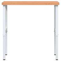 vidaXL Arbetsbänk 100x60x(73-99,5) cm massivt bokträ rektangulär