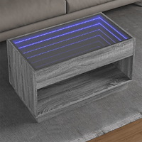 vidaXL Soffbord med Infinity LEDs grå sonoma 90x50x50 cm