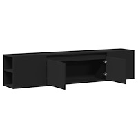 vidaXL Väggmonterad tv-bänk LEDs svart 180x31x39,5 cm