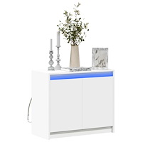 vidaXL Skänk med LED vit 72x34x61 cm konstruerat trä