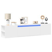 vidaXL Väggmonterad tv-bänk LEDs vit 180x31x39,5 cm