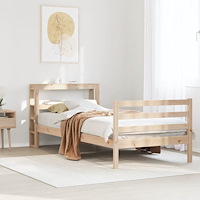 vidaXL Sängram utan madrass 100x200 cm massiv furu