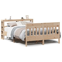 vidaXL Sängram utan madrass 140x190 cm massiv furu