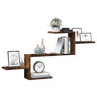 vidaXL Vägghylla rökfärgad ek 104x15x49 cm konstruerat trä