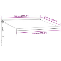 vidaXL Markis automatiskt infällbar brun 300x250 cm