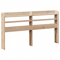vidaXL Sängram med huvudgavel 135x190 cm massiv furu