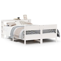 vidaXL Sängram utan madrass vit 120x200 cm massiv furu