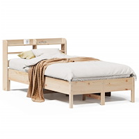 vidaXL Sängram utan madrass 75x190 cm massiv furu
