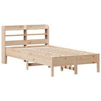 vidaXL Sängram utan madrass 75x190 cm massiv furu