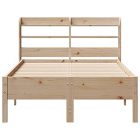 vidaXL Sängram utan madrass 75x190 cm massiv furu