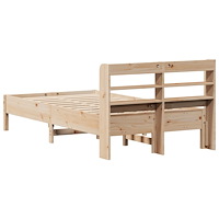 vidaXL Sängram utan madrass 75x190 cm massiv furu