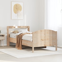 vidaXL Sängram utan madrass 90x200 cm massiv furu