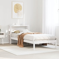 vidaXL Sängram utan madrass vit 90x200 cm massiv furu