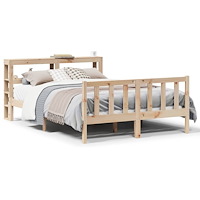 vidaXL Sängram utan madrass 140x200 cm massiv furu