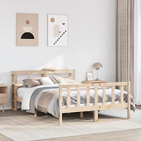 vidaXL Sängram utan madrass 120x190 cm massiv furu