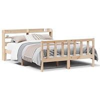 vidaXL Sängram utan madrass 150x200 cm massiv furu