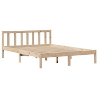 vidaXL Sängram utan madrass 150x200 cm massiv furu