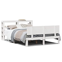 vidaXL Sängram med huvudgavel utan madrass vit 120x200 cm