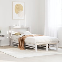vidaXL Sängram utan madrass vit 90x190 cm massiv furu