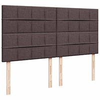 vidaXL Ramsäng med madrass mörkbrun 180x200 cm tyg