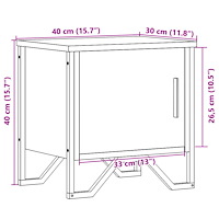 vidaXL Sängbord brun ek 40x30x40 cm konstruerat trä