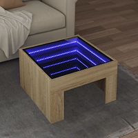 vidaXL Soffbord med Infinity LEDs sonoma-ek 50x50x30 cm