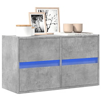 vidaXL Väggmonterad tv-bänk LEDs betonggrå 80x31x45 cm