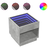 vidaXL Sängbord med Infinity LEDs betonggrå 50x50x50 cm