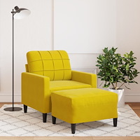 vidaXL Fåtölj med fotpall gul 60 cm sammet