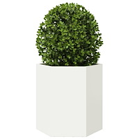vidaXL Odlingslådor 2 st vit sexkantig 46x40x45 cm stål