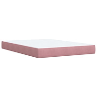 vidaXL Ramsäng med madrass rosa 140x200 cm sammet