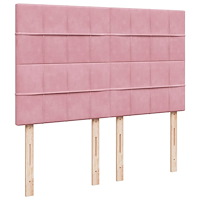 vidaXL Ramsäng med madrass rosa 140x200 cm sammet