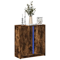 vidaXL Skänk med LED rökfärgad ek 77x34x85 cm konstruerat trä