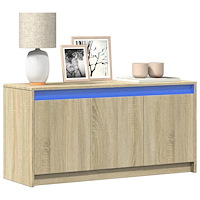 vidaXL Tv-bänk med LEDs sonoma-ek 100x34x50 cm konstruerat trä