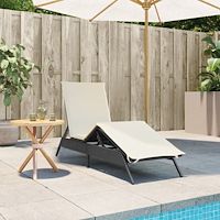 vidaXL Solsäng med dyna svart konstrotting
