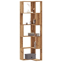 vidaXL Bokhylla hörn 5 hyllplan ek 50x50x179 cm konstruerat trä