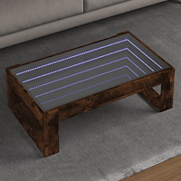 vidaXL Soffbord med Infinity LEDs rökfärgad ek 90x53x30 cm