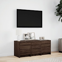 vidaXL Tv-bänk med LEDs brun ek 97x34x40 cm konstruerat trä
