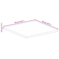 vidaXL Bordsskiva 50x50x3,8 cm fyrkantig massiv mango-trä