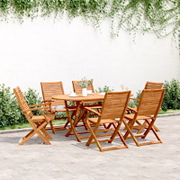 vidaXL Hopfällbara trädgårdsstolar 6 st 57x66x95 cm massivt akaciaträ