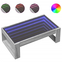 vidaXL Soffbord med Infinity LEDs grå sonoma 90x53x30 cm