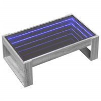 vidaXL Soffbord med Infinity LEDs grå sonoma 90x53x30 cm