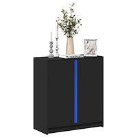 vidaXL Skänk med LED svart 77x34x85 cm konstruerat trä