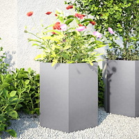 vidaXL Odlingslådor 2 st sexkantig 46x40x45 cm galvaniserat stål