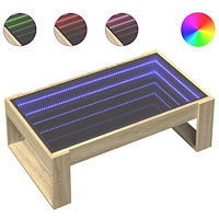 vidaXL Soffbord med Infinity LEDs sonoma-ek 90x53x30 cm
