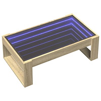 vidaXL Soffbord med Infinity LEDs sonoma-ek 90x53x30 cm